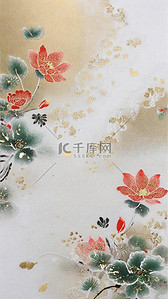 中式刺绣传统国风花卉刺绣纹理背景13