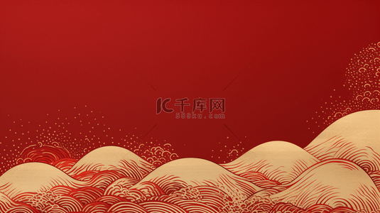 唯美大气红色背景图片_中国风群山造型唯美背景3