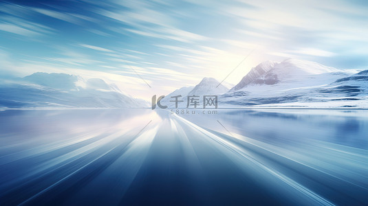 公路背景图片_高速公路上一座被雪覆盖的山14