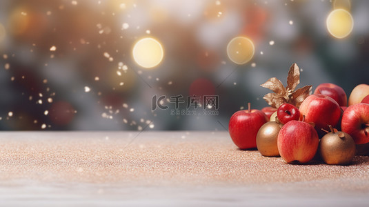 水果背景图片_苹果平安夜圣诞节背景14