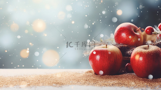 水果背景图片_苹果平安夜圣诞节背景13