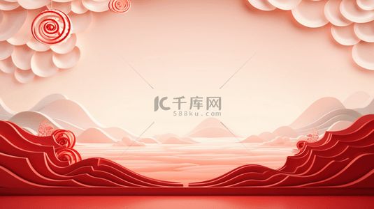 中式背景背景图片_中国风祥云喜庆简约背景15