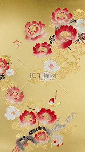 中式刺绣传统国风花卉刺绣纹理背景24