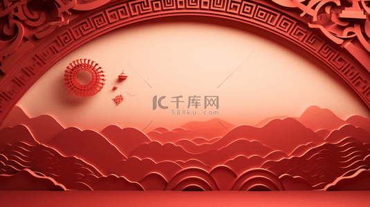 中国风祥云喜庆简约背景13