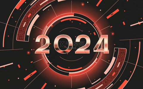 创意数字2024潮流新年2024背景6