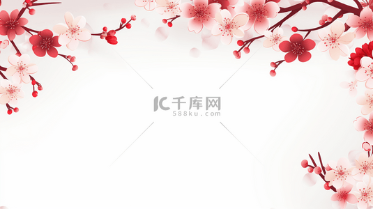 古典红色花朵背景图片_红色中国风古典简约背景