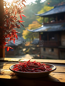 秋背景图片_婺源晒辣椒特写背景9