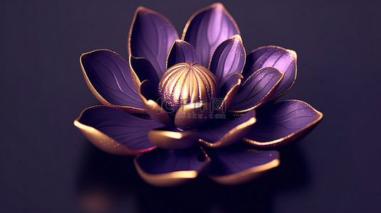 优雅背景图片_立体的莲花紫色金边花瓣10