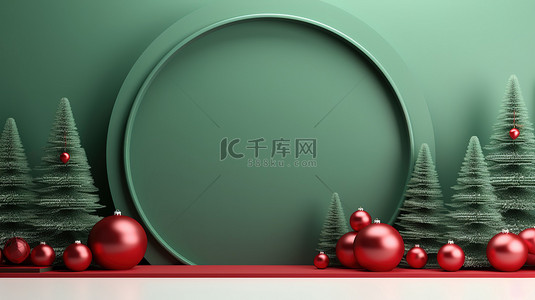 圣诞背景背景图片_圣诞节主题绿色电商背景8