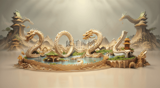 春节创意背景背景图片_2024年中国风艺术字背景