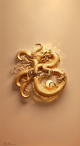 新年字体背景图片_2024年金色中国风龙年福字背景1