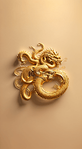 新年字体背景图片_2024年金色中国风龙年福字背景3