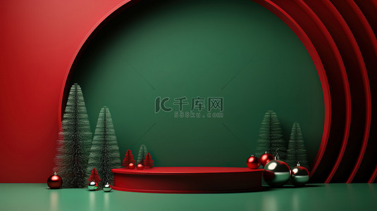 圣诞背景背景图片_圣诞节主题绿色电商背景9