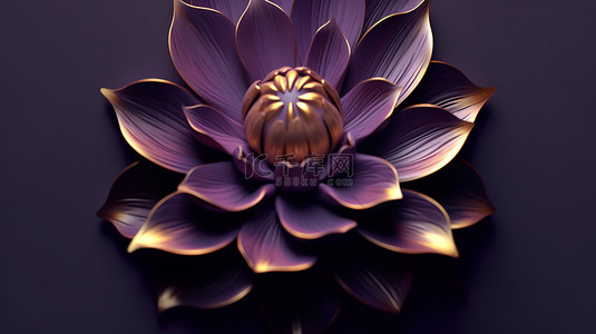 立体的莲花紫色金边花瓣12