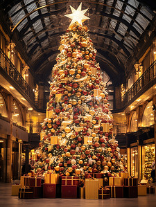 圣诞节背景图片_一棵巨大的圣诞树8