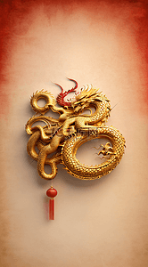 春节字体背景图片_2024年金色中国风龙年福字红色背景8