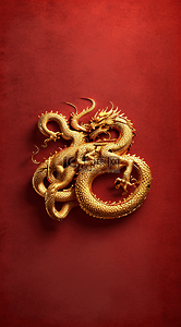 龙年福字背景图片_2024年金色中国风龙年福字红色背景13