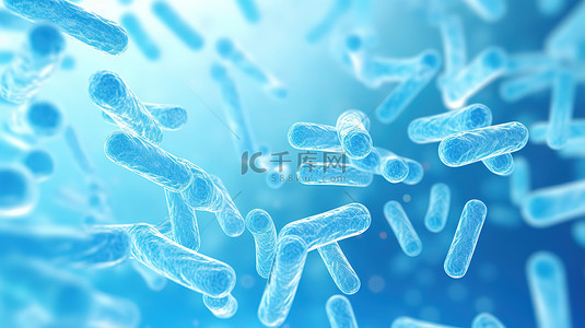 细菌蓝色背景图片_蓝色背景上的大肠杆菌7