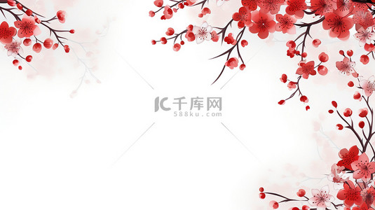 壁纸背景图片_春节花朵白色壁纸背景14