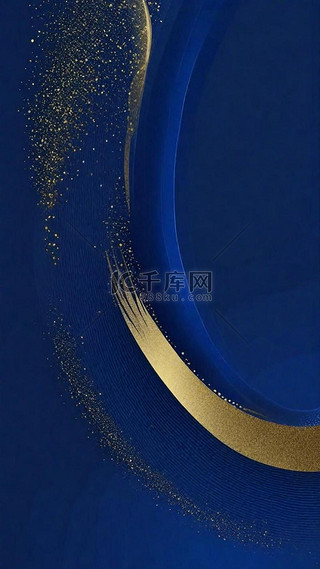 中式背景图片_中式蓝金色国风新年肌理磨砂质感金箔背景