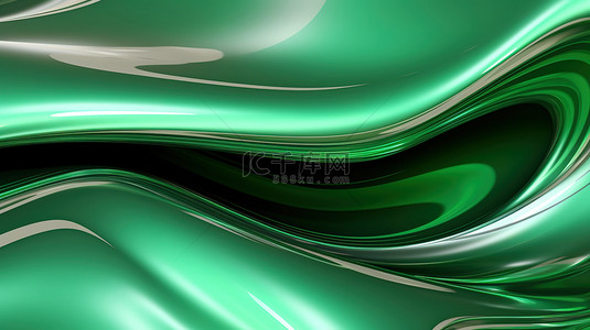 流体液态背景图片_绿色新能源液态弥散流体3