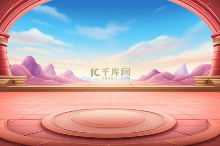 欧式风穹顶大厅创意背景4