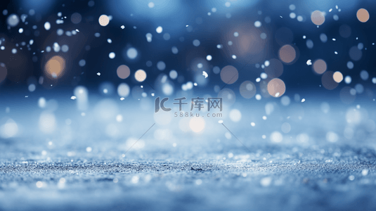 冬天模糊光亮雪花背景5