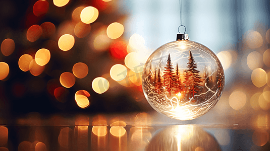 圣诞节平安夜装饰唯美水晶球