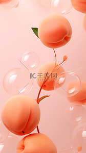 桃子清新背景图片_潘通流行色柔和桃桃子背景11