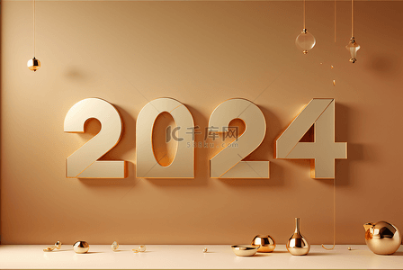 2024年新年元旦金色背景图片89