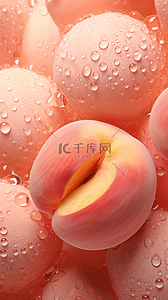桃子清新背景图片_潘通流行色柔和桃桃子背景