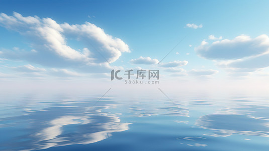 天空之镜背景图片_蓝天白云天空海水一色14设计图