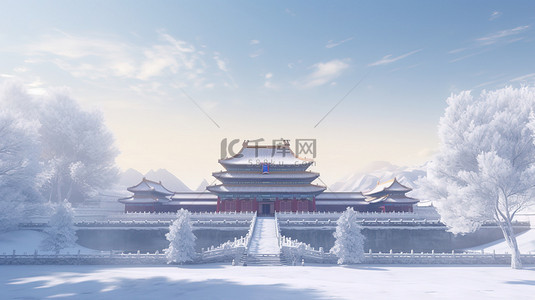 初雪背景图片_大雪紫禁城被雪覆盖10背景图片
