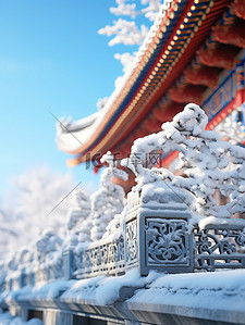 冬天背景图片_冬天下雪的故宫特写10素材