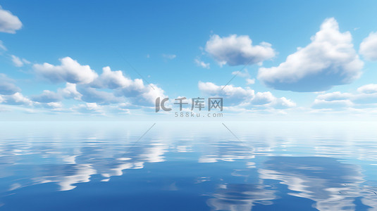 蓝天白云天空海水一色12背景图片