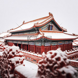 大雪背景图片_冬天雪景故宫大雪17背景图