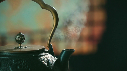 古风意境煮茶茶水开了特写镜头1080