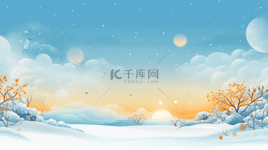 冬季唯美雪景寒冷背景16