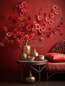 中国风喜庆装饰卧室图片30
