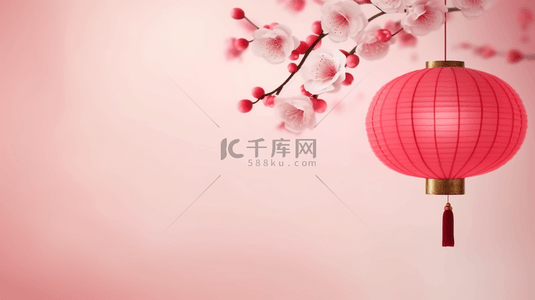 国风粉色新年元旦灯笼背景11