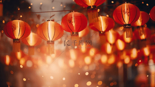 红色新年中国年喜庆灯笼背景素材