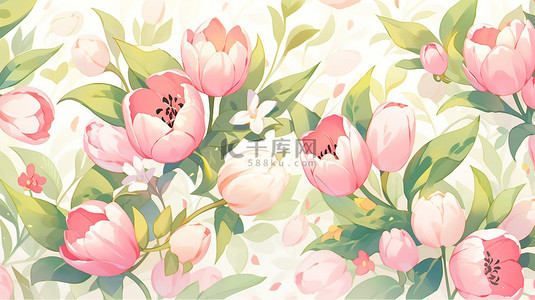 春天背景图片_粉色郁金香花朵清新春天7背景图