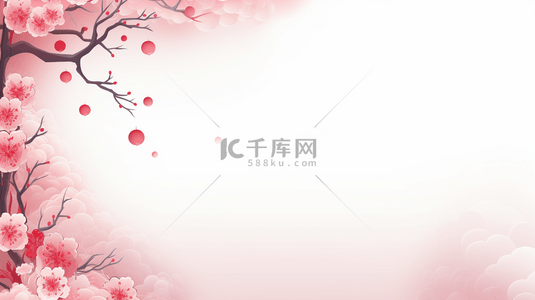 红色花朵喜庆背景图片_红色中国风新年梅花装饰背景9