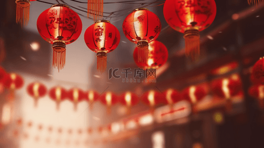 元旦年货节背景图片_红色新年中国年喜庆灯笼背景背景素材