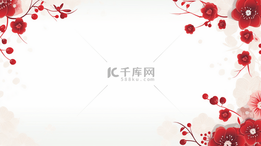 红色中国风新年梅花装饰背景14
