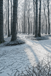 下雪天树林里的积雪图片14
