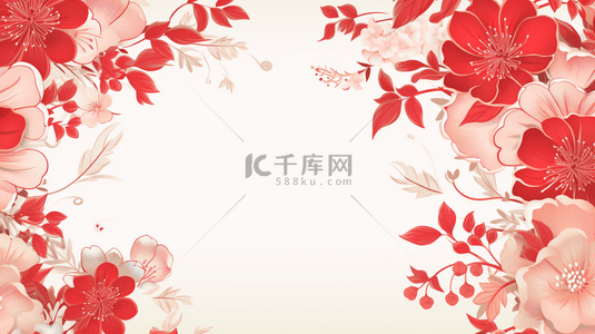 古典背景图片_红色中国风新年梅花装饰背景20