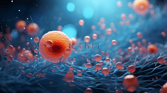 监控细胞背景图片_生物医学3d微观分子特写背景2