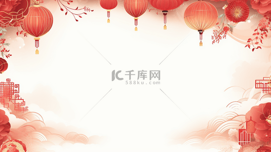 古典梅花中国背景图片_红色中国风新年梅花装饰背景11