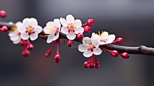盛开的梅花背景图片_故宫中盛开的一枝梅花图片2